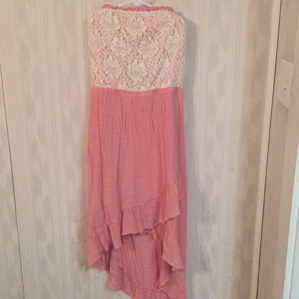 Strapless high low dress